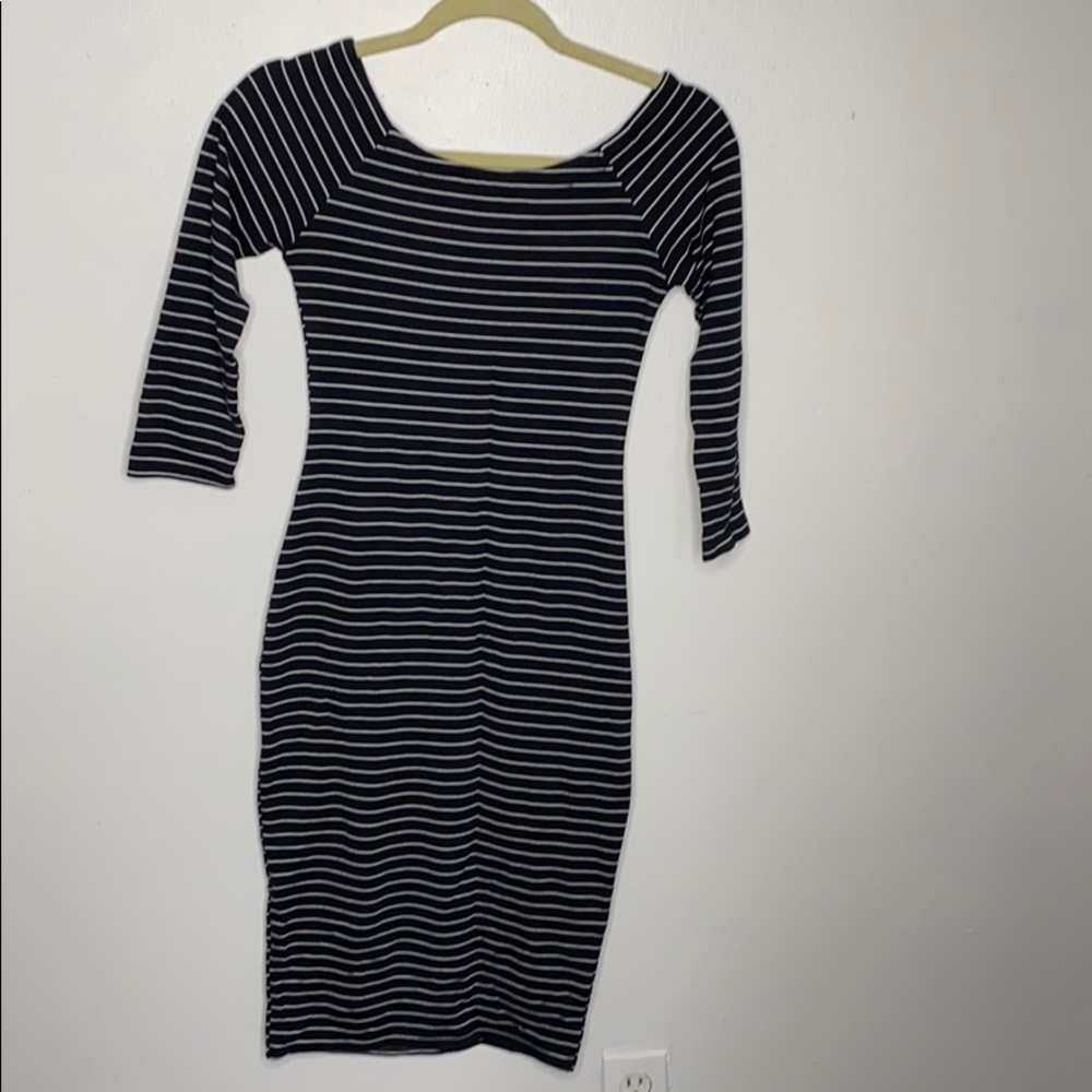 Zara striped black dress